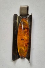 Anhänger , Bernstein, Silber