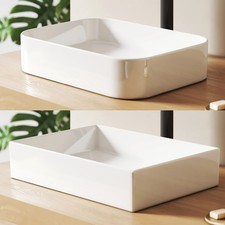 Keramik Waschbecken Rechteckig Aufsatzwaschbecken  Arbeitsplatte Waschschale