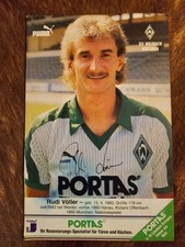 Rudi Völler (SV Werder Bremen)  - Handsignierte Autogrammkarte (Original)
