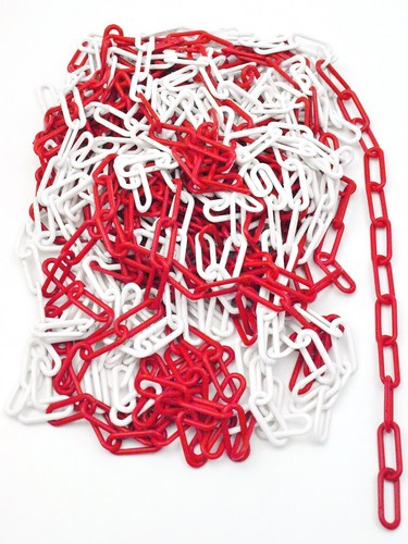 Absperrkette rot weiß 50m - rot-weiß,