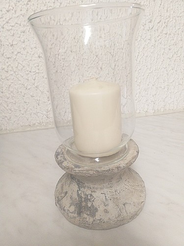 Glas windlicht terracotta - glas,