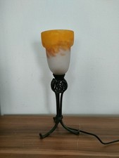 Pate De Verre Tischlampe G.V. Croismare Art Deco