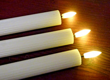 4 LED Stabkerzen, Echt-Wachs