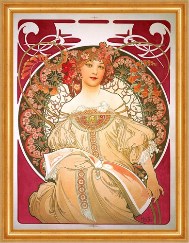 Dame mit buch rot blüten - rot,