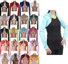 Damen langarm Satin Bolero