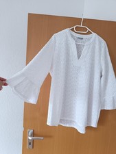 NEU ?Boho Hippie Blusen Tunika ?mit  toller LochStickerei ? weiß ?M 38-40