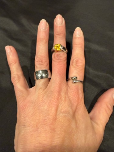Sterling ring set citrin - sterling,