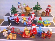 Playmobil-Advents-Weihnachts-Konvolut-12× Figur-Schlitten-Rentier u.a- 50 Teile