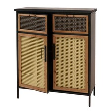 B-Ware Apothekerkommode MCW-O79, Highboard Staufächer, Shabby-Look, Rattanoptik