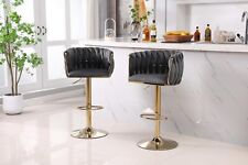 Paar Samt goldene Barhocker 360 drehbar & höhenverstellbar Frühstückshocker