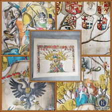 Original, 1713 Altkolorierter Kupferstich, Germanische Helden, Henri Chatelain