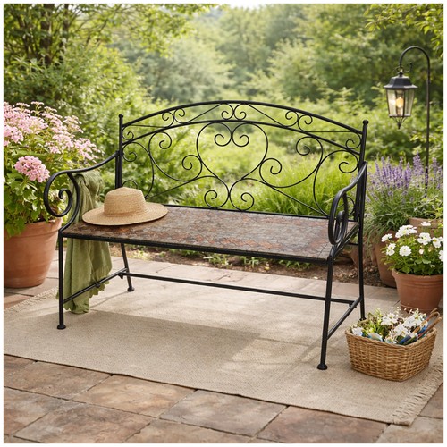 Metall gartenbank vintage mit - metall,