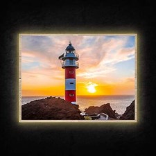 LED Leuchtbild - Leuchtturm im