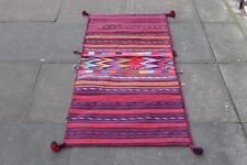 Vintage Handmade Traditionell Orientalisch Baumwolle Rot Blaue Kelim Sattel Bag