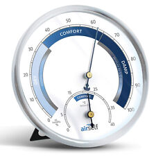 Thermo-Hygrometer als Klimakontrolle / Schimmelalarm für Räume, analog/Blau-Weiß