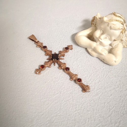 Granatschmuck kreuz anhänger - kreuz,