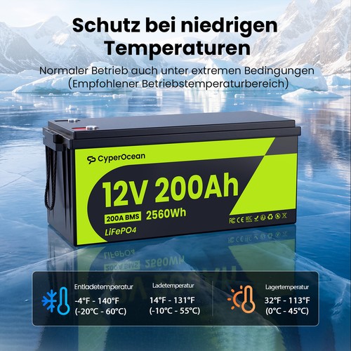 12v 200ah lifepo4 - akku, lithium