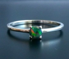 925 Silber Ring schwarzer Edelopal Gr.18,19 Echtschmuck