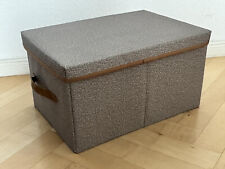 TCM Aufbewahrung BOX mit Deckel, 41x23x29 cm faltbar, Stoff, beige-hellbraun