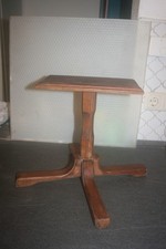 Fußstütze Tisch Blumenbank aus Holz alt Vintage Antik 34 cm hoch Brett 29 x 15cm