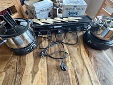 Silvercrest Raclette Grill, 2 elektrische Fonduetöpfe -jeweils Für 6 Personen