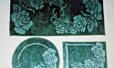 CASA FONDO -  3  FUßMATTEN - ROSENBLÜTEN - GRÜN - MF - NEU