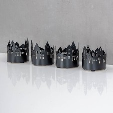 Teelichthalter Weiß Schwarz