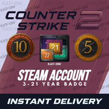 Steam Account | 3-21 Years | CS2 CSGO 5 & 10 Year Medals | Instant Delivery