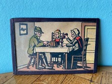 Altes Bild Glas Rotkäppchen 30er/40er Puppenstube Puppenhaus dollhouse picture 