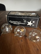 3 alte Weihnachtskugeln Glaskugeln Mundgeblasen Handbemalt Baumschmuck D 5cm e