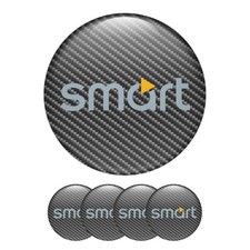 4st Aufkleber SMART Logo für Radkappen Nabendeckel Felge Silicone Embleme