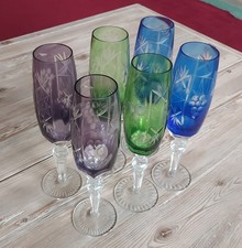 bunte  VINTAGE Weingläser, 6