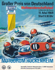 Großer Preis von Hockenheim 1969 Deutsches Motorrad Poster -...