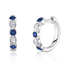 14K Weißgold Diamant Blaue
