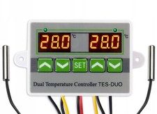 DIGITAL DUAL TEMPERATURREGLER ZWEI RELAISAUSGÄNGEN THERMOSTAT  12V 24V DC 230V