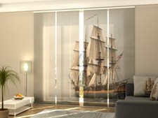 Foto-Schiebegardine Piratenschiff, Flächenvorhang mit Motiv, Gardine auf Maß