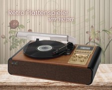 Reflexion HIF-1975BT Retro Plattenspieler/Radio/Bluetooth/Kassette/AUX/Cinch/MP3