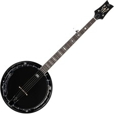 B-WARE Ortega OBJ650-SBK 5-String Banjo Raven Serie Schwarz Mahagoni Gigbag