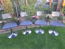 4 x   70 er Jahre Tulip Chair Acryl Chrom Vintage