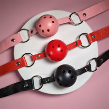 PU Leder Kopfgeschirr Offener Mundknebel Bondage SM Orale Fixierung Atmungsaktiv