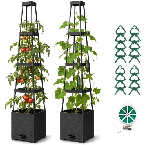 Hochbeet set mit rankgitter - set,