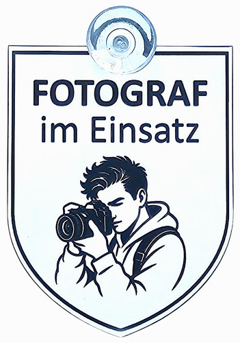 Fotograf einsatz schild - im,