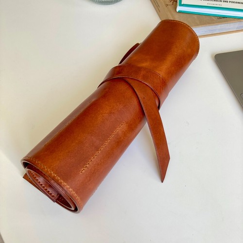 Leder bleistift etui - leder,