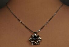 D25-35 / elegantes Set Weißgold 585 Kette und Anhänger Saphir Diamanten L 42 cm