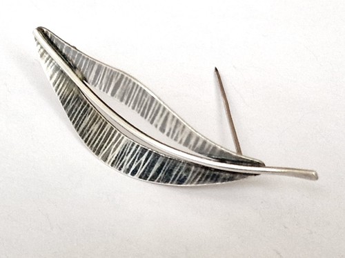 Brosche blatt 835er - blatt, silber