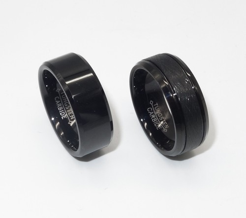 Schwarze ringe tungsten - schwarze, (tungsten