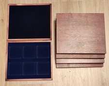5 GROSSE HOLZ ETUI - FÜR MÜNZEN / ORDEN SPANGE / SCHMUCK / EISERNES KREUZ / GOLD
