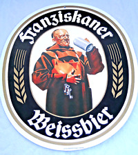 FRANZISKANER WEISSBIER SCHILD Bier ovales Pappschild : sehr guter Zustand 37*32