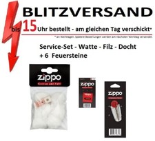 Zippo original & alternativ - Feuersteine - Benzin - Watte - Filz - Docht - mehr