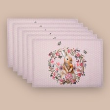 Clayre & Eef Untersetzter Tischset Ostern Frühling Osterhase Set 6 Stück 48x33cm